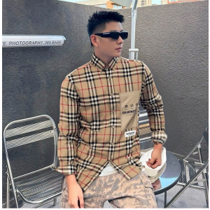 BURBERRY 버버리 64221 라벨 패치 클래식 체크 셔츠