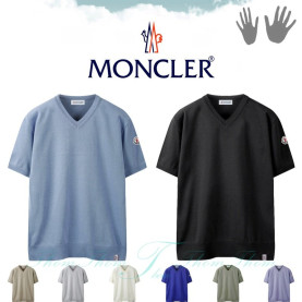 MONCLER 몽클레어 뉴 린넨 브이넥 반팔 니트