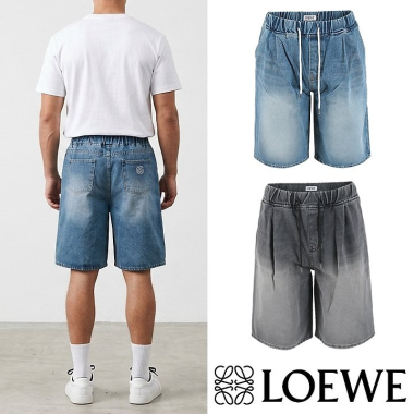 LOEWE 로에베 레터링 자수 버뮤다 밴딩 하프진