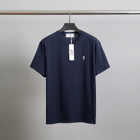 AMI 아미 화이트하트자수 코튼 반팔티