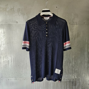 THOM BROWNE 톰브라운 텍스처 코튼 폴로셔츠