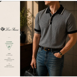 LOLOROPIANA 로로피아나 헤링본 니트반팔