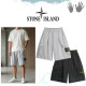 STONE ISLAND 스톤아일랜드 와이드 버뮤다 스웨트 카고 반바지