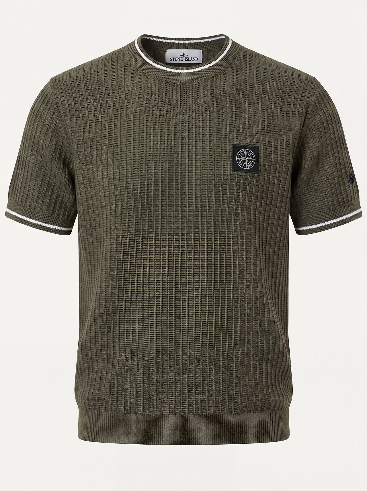 STONE ISLAND 스톤아일랜드 프리미엄 텍스처드 크루넥 니트 스웨터 반팔 3COLOR