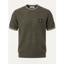 STONE ISLAND 스톤아일랜드 프리미엄 텍스처드 크루넥 니트 스웨터 반팔 3COLOR