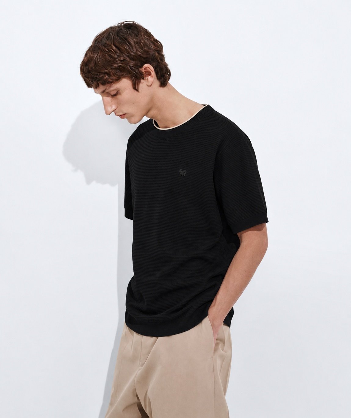 BOTTEGA VENETA 보테가베네타 텍스처 크루넥 반팔티 2COLOR
