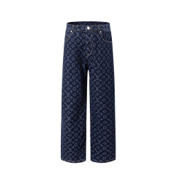 LOUIS VUITTON 루이비통 607158 모노그램 자카드 인디고 데님 팬츠