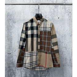 BURBERRY 버버리 60247 패치워크 체크 코튼 셔츠