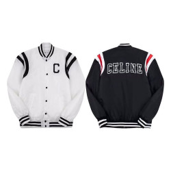 CELINE 셀린느 60149 로고 패치 새틴 바시티 자켓