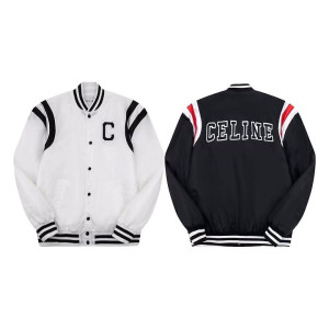 CELINE 셀린느 60149 로고 패치 새틴 바시티 자켓