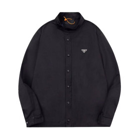 PRADA 프라다 60153 리나일론 스냅 버튼 블루종 자켓