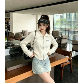 MIUMIU 미우미우 트위스트 지퍼 가디건 2COLOR