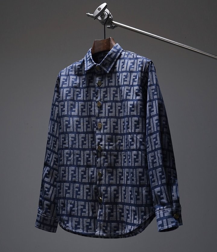 FENDI 펜디 블루 FF 자카드 셔츠
