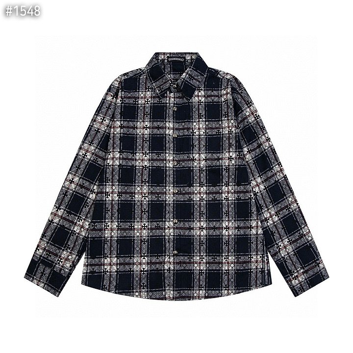 CHROME HEARTS 크롬하츠 크로스 패턴 체크 셔츠