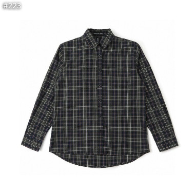 BALENCIAGA 발렌시아가 백로고 플란넬 체크 셔츠