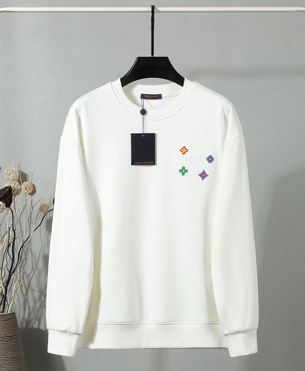 LOUIS VUITTON 루이비통 60059 멀티 컬러 플라워 모노그램 자수 로고 스웨트 셔츠 2COLOR