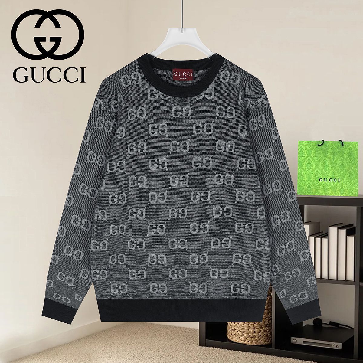 GUCCI 구찌 60072 GG 올오버 자카드 니트