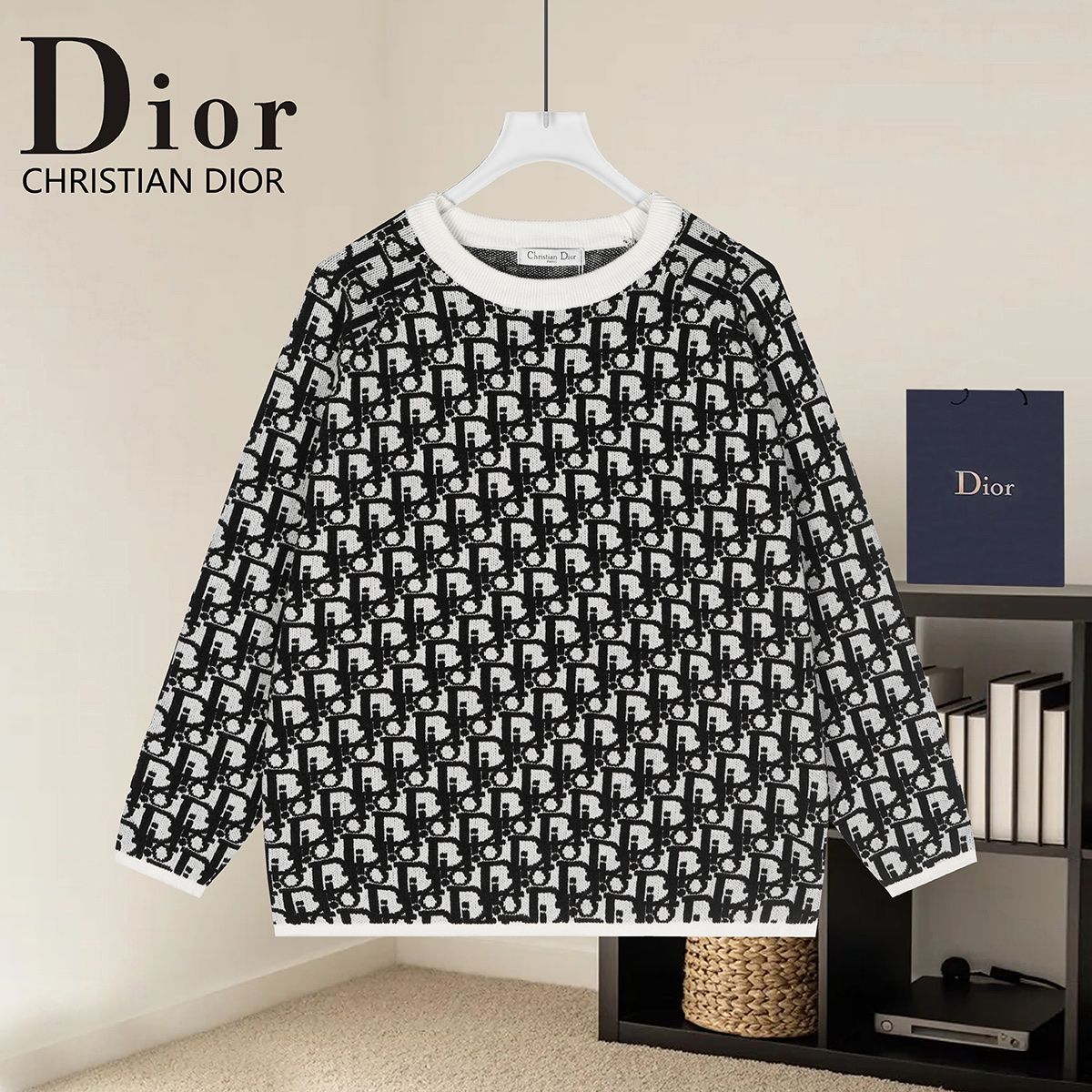 DIOR 디올 60084 오블리크 자카드 니트 3COLOR