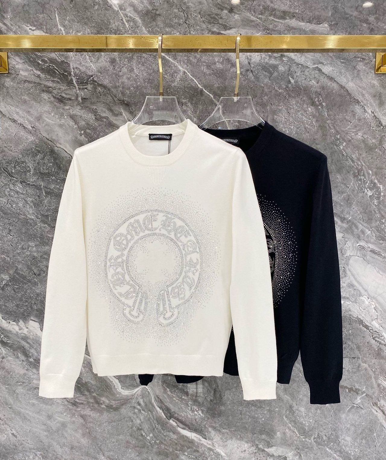CHROME HEARTS 크롬하츠 60123 홀스슈 라인스톤 니트