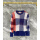 THOM BROWNE 톰브라운 60114 멀티 컬러 체크 사선 니트