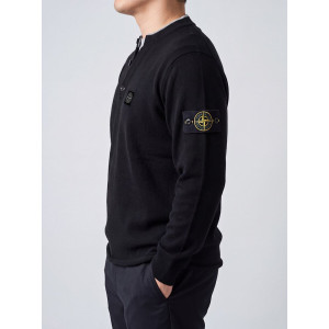 STONE ISLAND 스톤아일랜드 스퀘어 와팬 V넥 포인트 베이직 라운드넥 니트