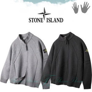 STONE ISLAND 스톤아일랜드 절개 라인 니트 집업