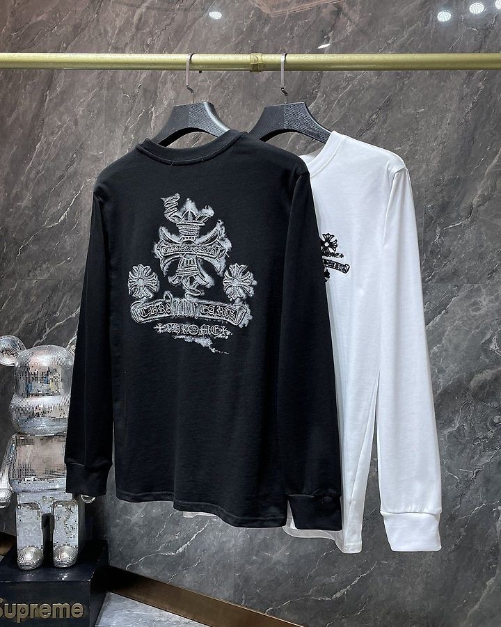 CHROME HEARTS 크롬하츠 7008 플러스 크로스 스크롤 로고 롱 슬리브