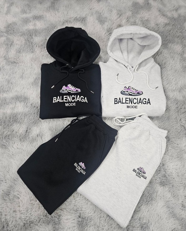 BALENCIAGA 발렌시아가 슈즈 자수 기모 후드+조거 팬츠 세트