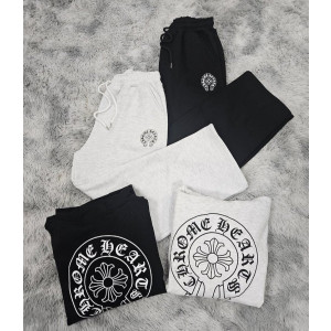 CHROME HEARTS 크롬하츠 나염 기모 후드+와이드 팬츠 세트